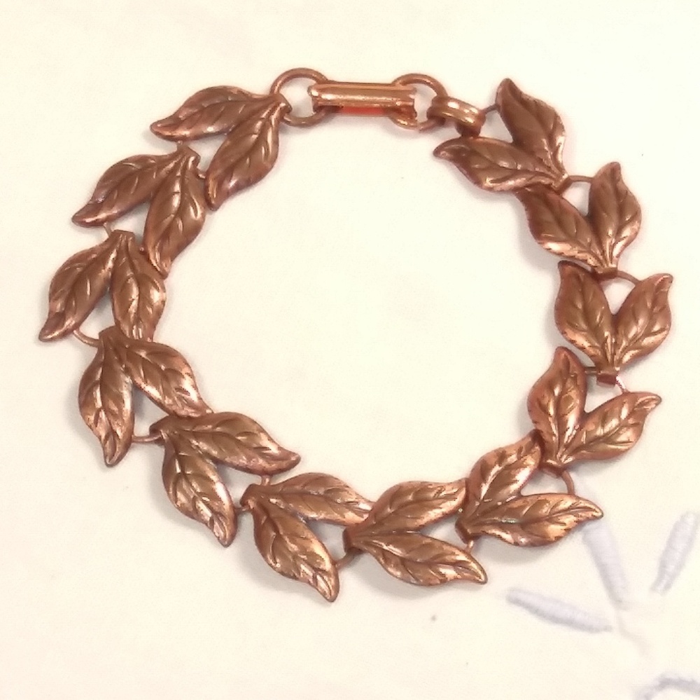 Vintage Copper Leaf Bracelet